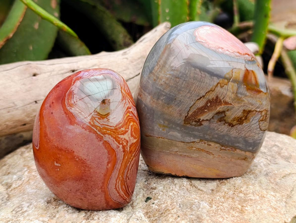 Polished Polychrome Jasper Standing Free Forms x 6 From NW Coast, Madagascar
