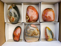 Polished Polychrome Jasper Standing Free Forms x 6 From NW Coast, Madagascar