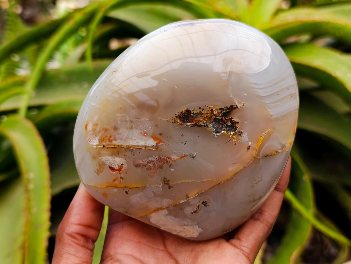 Polished Dendritic Agate Standing Free Forms x 2 From Moralambo, Madagascar