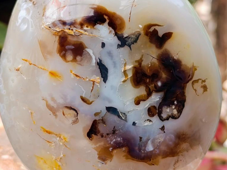 Polished Dendritic Agate Standing Free Forms x 2 From Moralambo, Madagascar