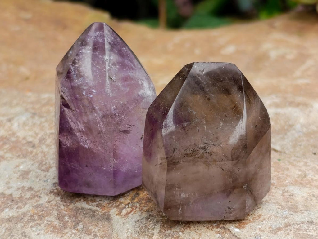 Polished Window Amethyst Crystals x 20 From Akansobe, Madagascar