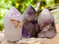 Polished Window Amethyst Crystals x 20 From Akansobe, Madagascar