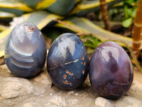 Polished Red Shashe River Agate Eggs x 9 From Shashe River, Zimbabwe