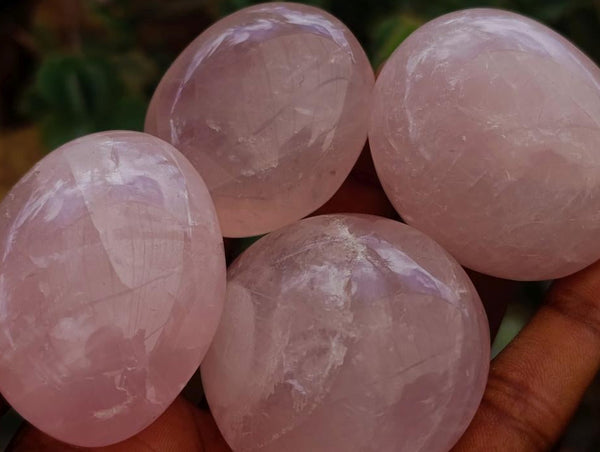 Polished Rose Quartz Palm Stones x 20 From Madagascar