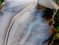 Polished On One Side Banded Agate Standing Display Piece x 1 From Madagascar