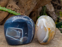 Polished Banded Agate Standing Free Forms x 6 From Madagascar