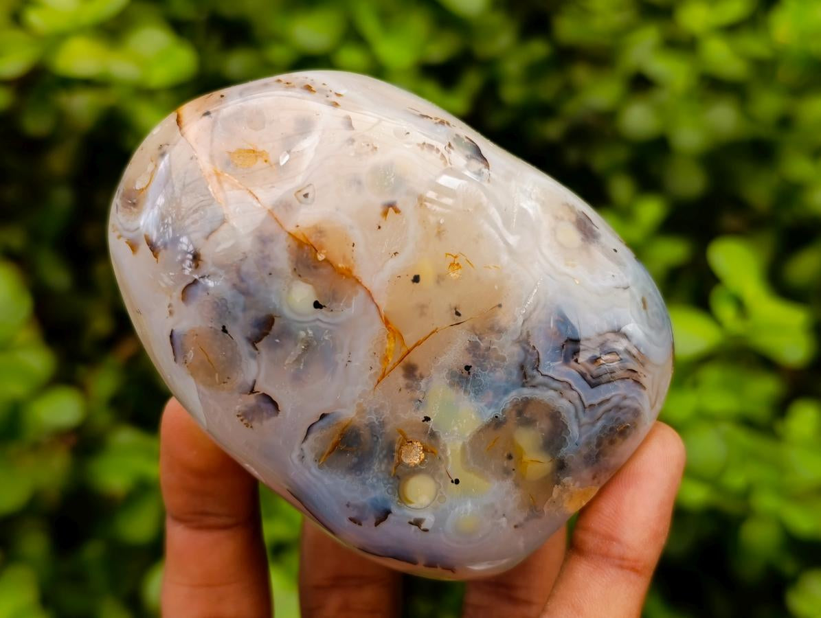 Polished Banded Agate Standing Free Forms x 6 From Madagascar