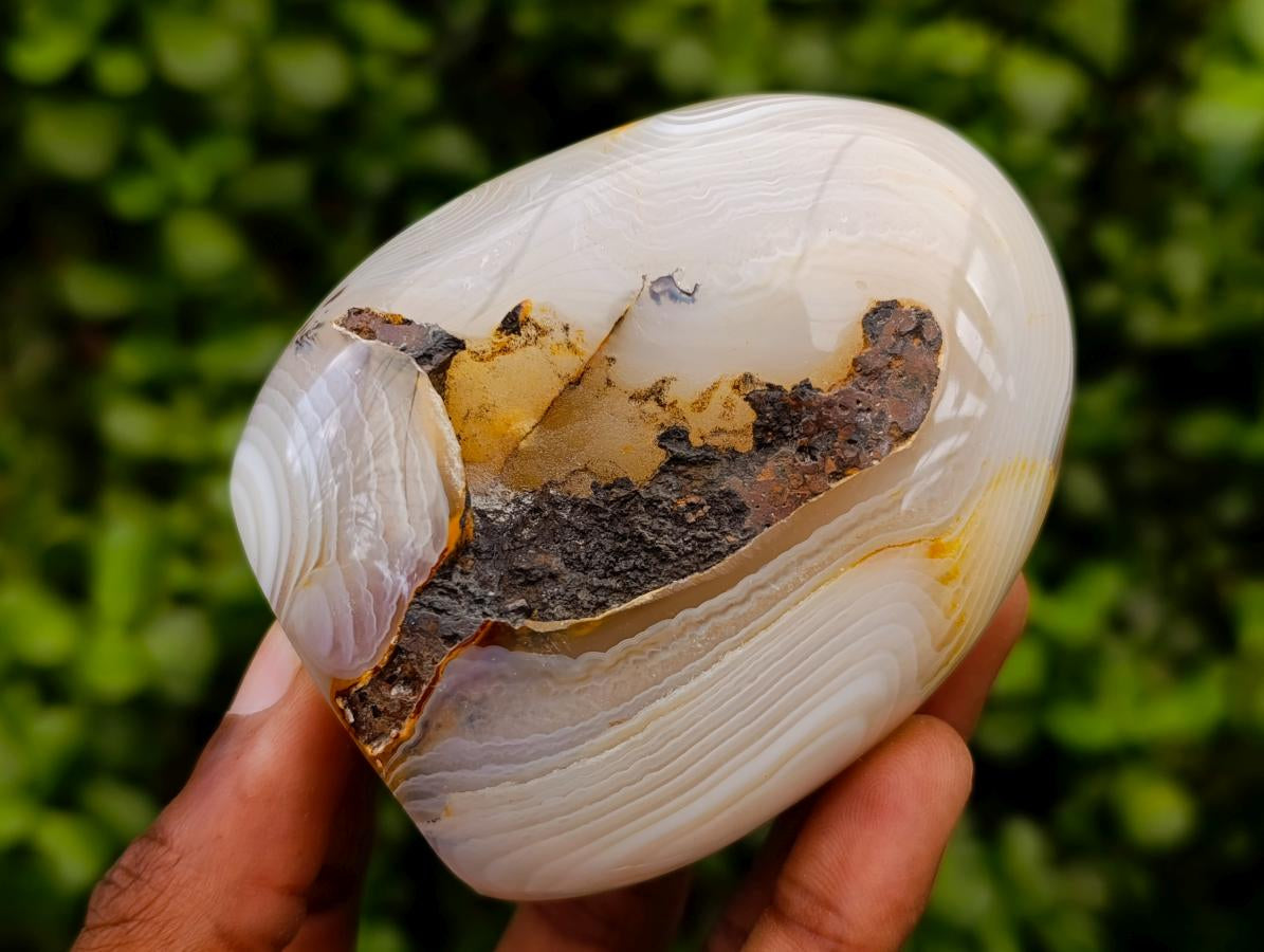 Polished Banded Agate Standing Free Forms x 6 From Madagascar