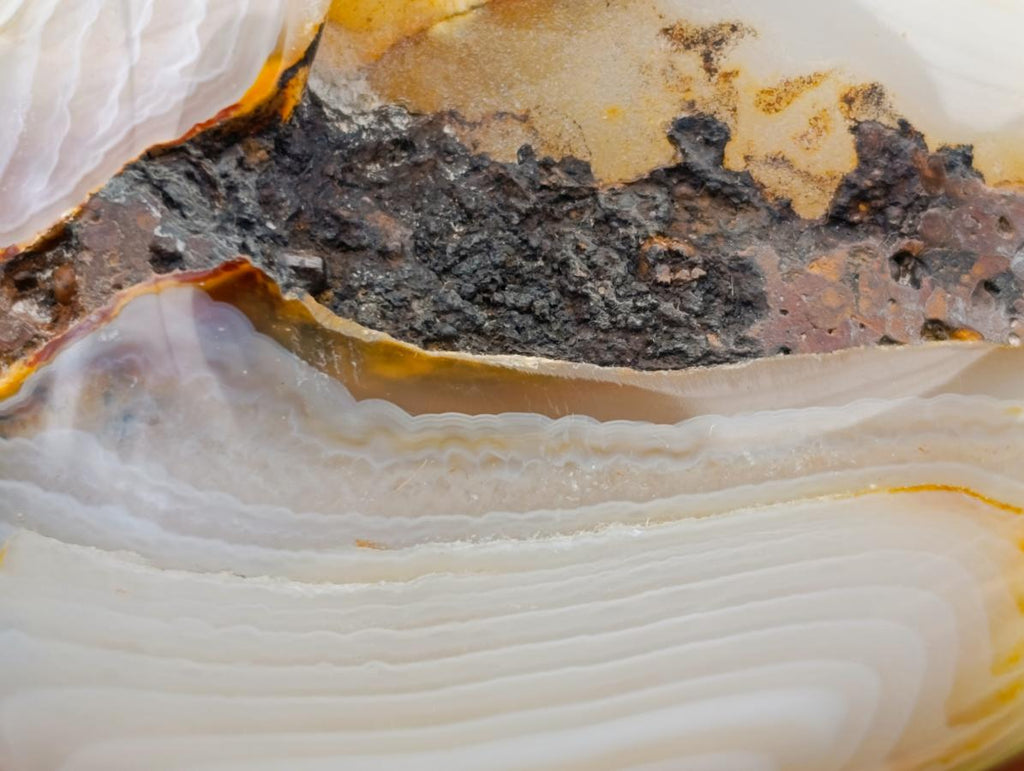 Polished Banded Agate Standing Free Forms x 6 From Madagascar