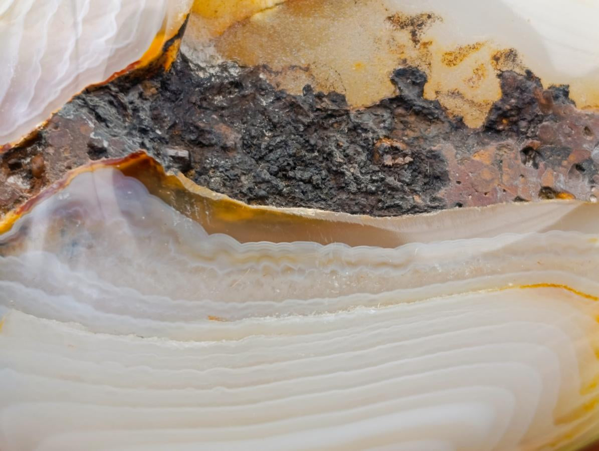 Polished Banded Agate Standing Free Forms x 6 From Madagascar