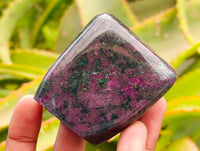 Polished Ruby Corundum in Chrome Verdite Standing and Free Forms x 5 From Zimbabwe