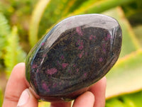 Polished Ruby Corundum in Chrome Verdite Standing and Free Forms x 5 From Zimbabwe