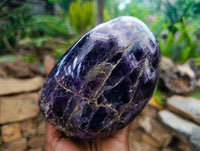 Polished Chevron Amethyst Standing Free Form x 1 From Zambia