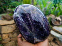 Polished Chevron Amethyst Standing Free Form x 1 From Zambia