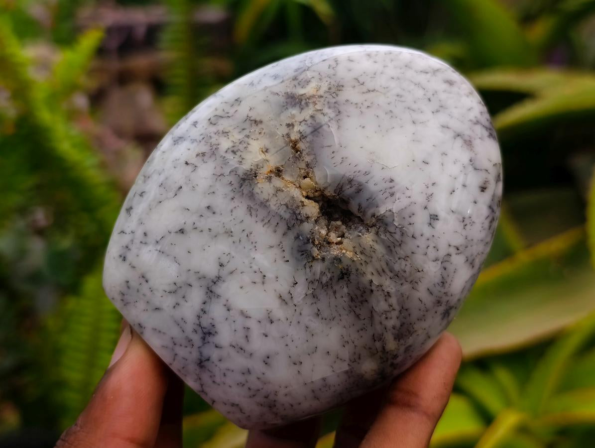 Polished Dendritic Opal Standing Free Forms x 3 From Moralambo, Madagascar