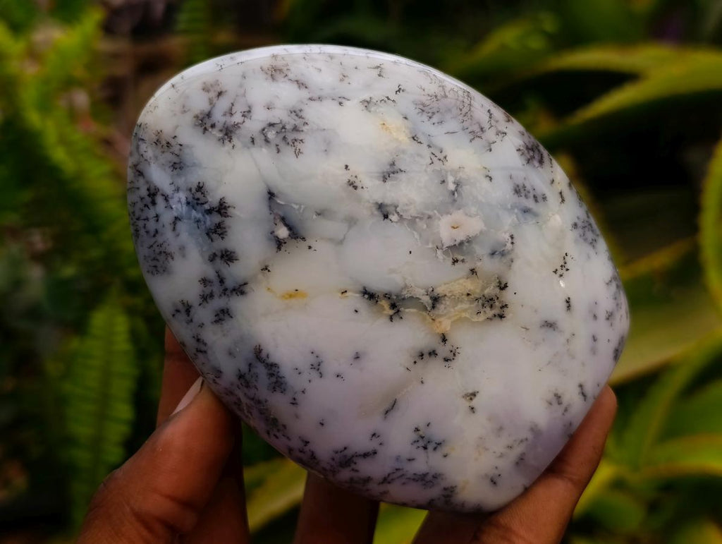 Polished Dendritic Opal Standing Free Forms x 3 From Moralambo, Madagascar