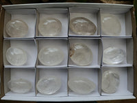 Polished Rock Crystal Palm Stones x 12 From Amoron’i Mania Madagascar