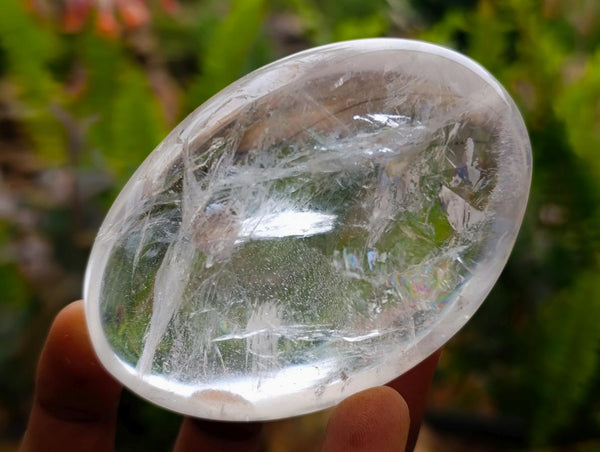 Polished Rock Crystal Palm Stones x 12 From Amoron’i Mania Madagascar