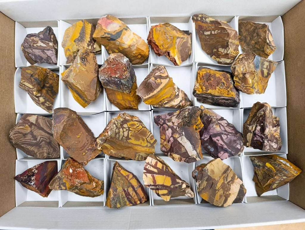 Natural Nguni Jasper Cobbed Specimens x 24 From Northern Cape, South Africa