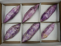 Polished Lepidolite Double Terminated Crystals x 6 From Zimbabwe