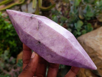 Polished Lepidolite Double Terminated Crystals x 6 From Zimbabwe