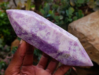 Polished Lepidolite Double Terminated Crystals x 6 From Zimbabwe