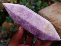 Polished Lepidolite Double Terminated Crystals x 6 From Zimbabwe