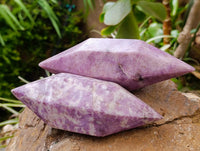 Polished Lepidolite Double Terminated Crystals x 6 From Zimbabwe