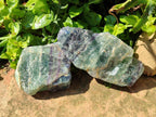 Natural Watermelon Fluorite Cobbed Specimens x 4 From Uis, Namibia