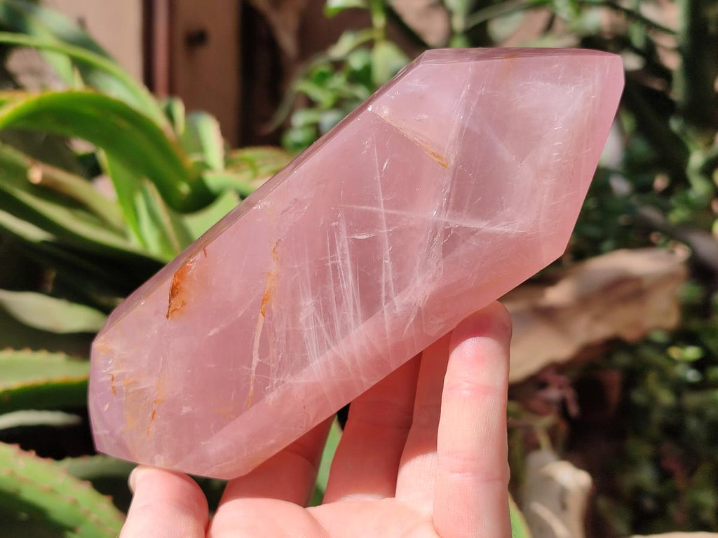 Polished Double Terminated Rose Quartz Crystals x 2 From Madagascar - Toprock Gemstones and Minerals 
