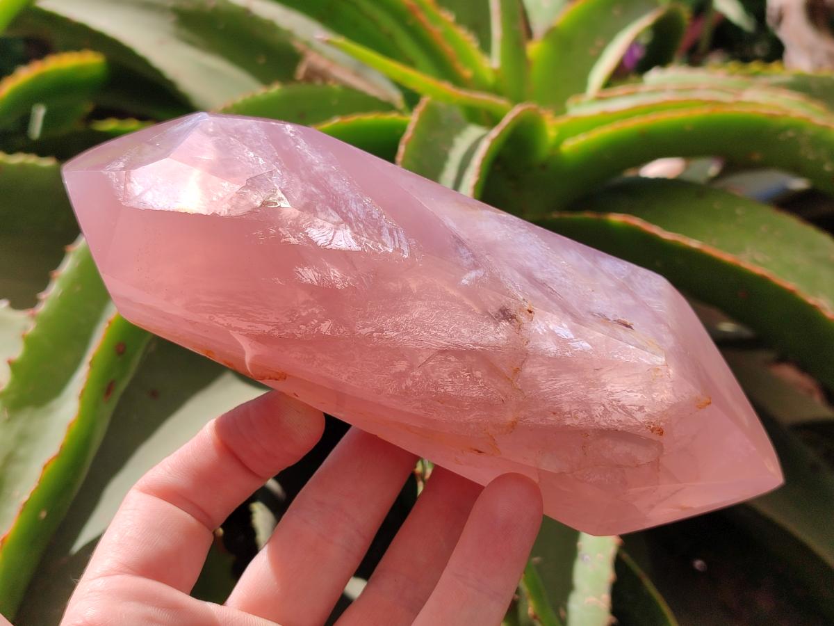 Polished Double Terminated Rose Quartz Crystals x 2 From Madagascar - Toprock Gemstones and Minerals 