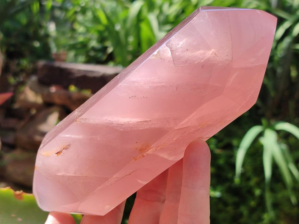 Polished Double Terminated Rose Quartz Crystals x 2 From Madagascar