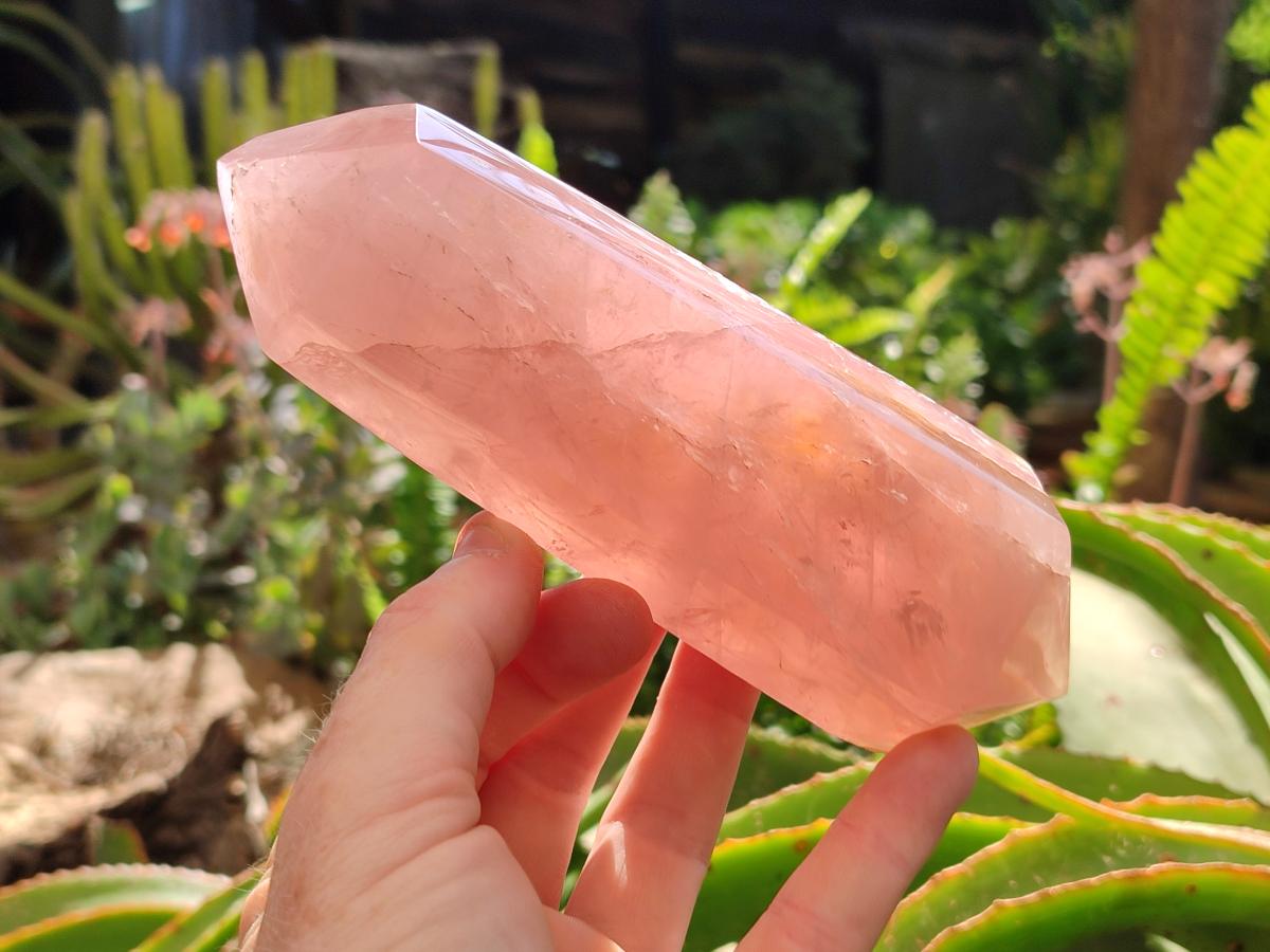 Polished Double Terminated Rose Quartz Crystals x 2 From Madagascar - Toprock Gemstones and Minerals 