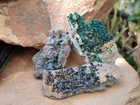 Natural Libethenite Crystals On Dolomite Matrix Specimens x 6 From Shituru, Congo