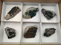 Natural Libethenite Crystals On Dolomite Matrix Specimens x 6 From Shituru, Congo