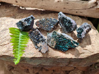 Natural Libethenite Crystals On Dolomite Matrix Specimens x 6 From Shituru, Congo