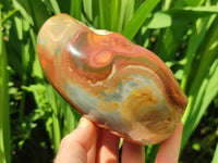 Polished On One Side Polychrome Jasper Nodules x 3 From NW Coast, Madagascar