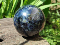 Polished Blue Iolite Water Sapphire Sphere x 2 From Madagascar