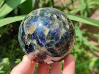 Polished Blue Iolite Water Sapphire Sphere x 2 From Madagascar