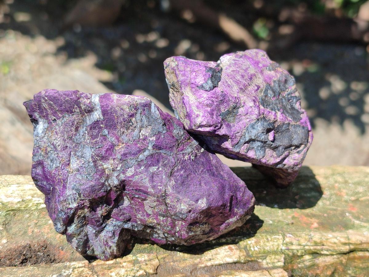 Natural Metallic Cobbed Purpurite Specimens x 12 From Erongo, Namibia