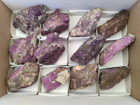 Natural Metallic Cobbed Purpurite Specimens x 12 From Erongo, Namibia