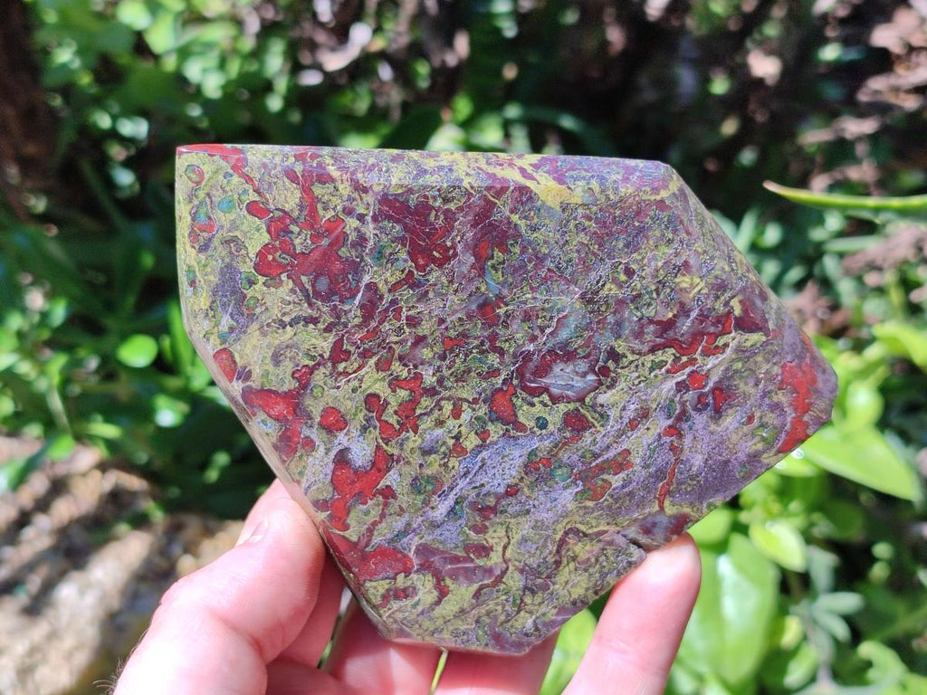 Polished Bastite Dragonsblood Stone Display Crystal x 2 From Tshipise, South Africa