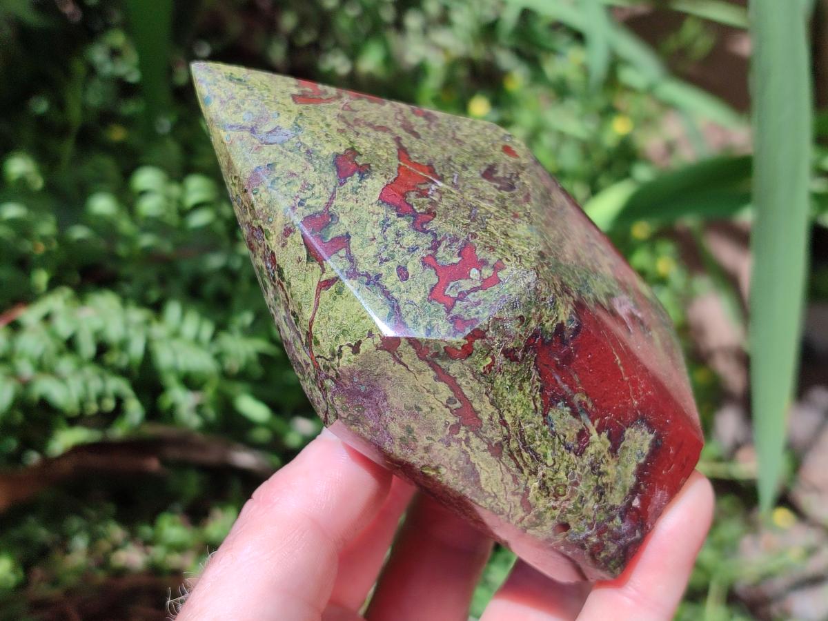 Polished Bastite Dragonsblood Stone Display Crystal x 2 From Tshipise, South Africa