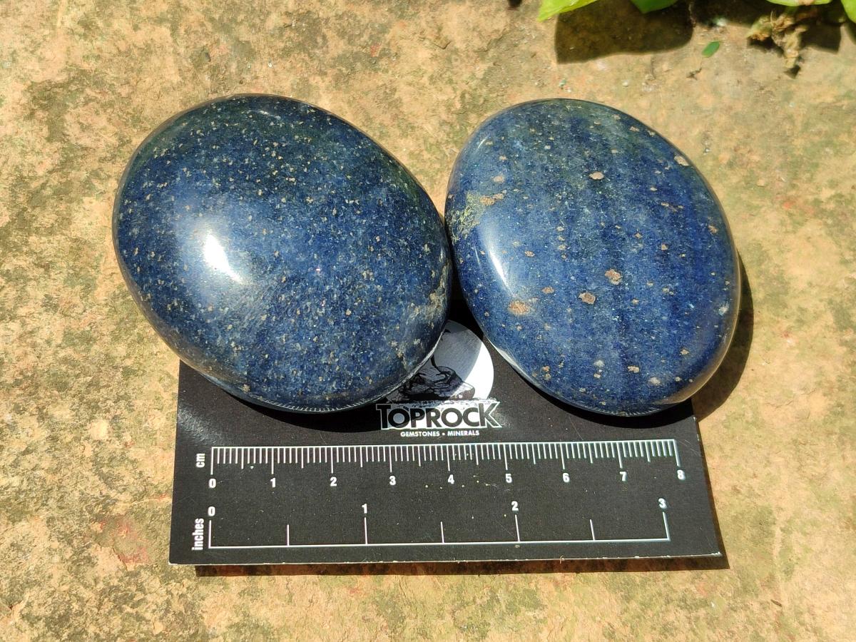 Polished Lazulite Galets x 12 From Madagascar