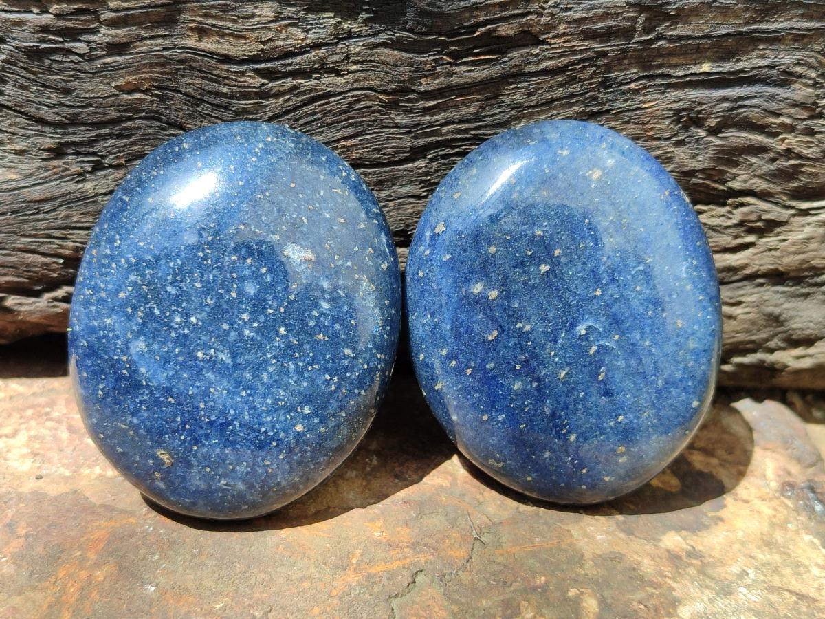 Polished Lazulite Galets x 12 From Madagascar