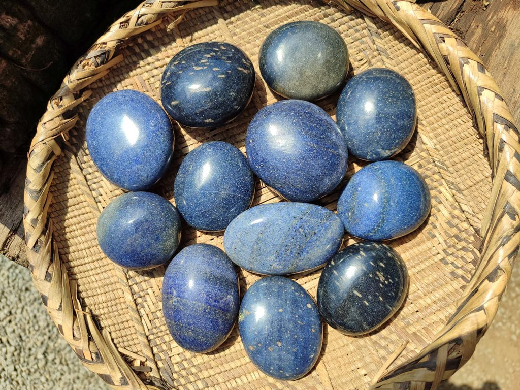 Polished Lazulite Galets x 12 From Madagascar