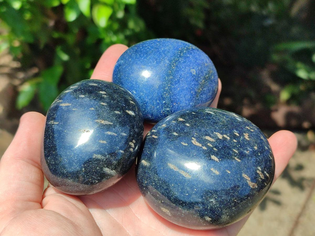 Polished Lazulite Galets x 12 From Madagascar