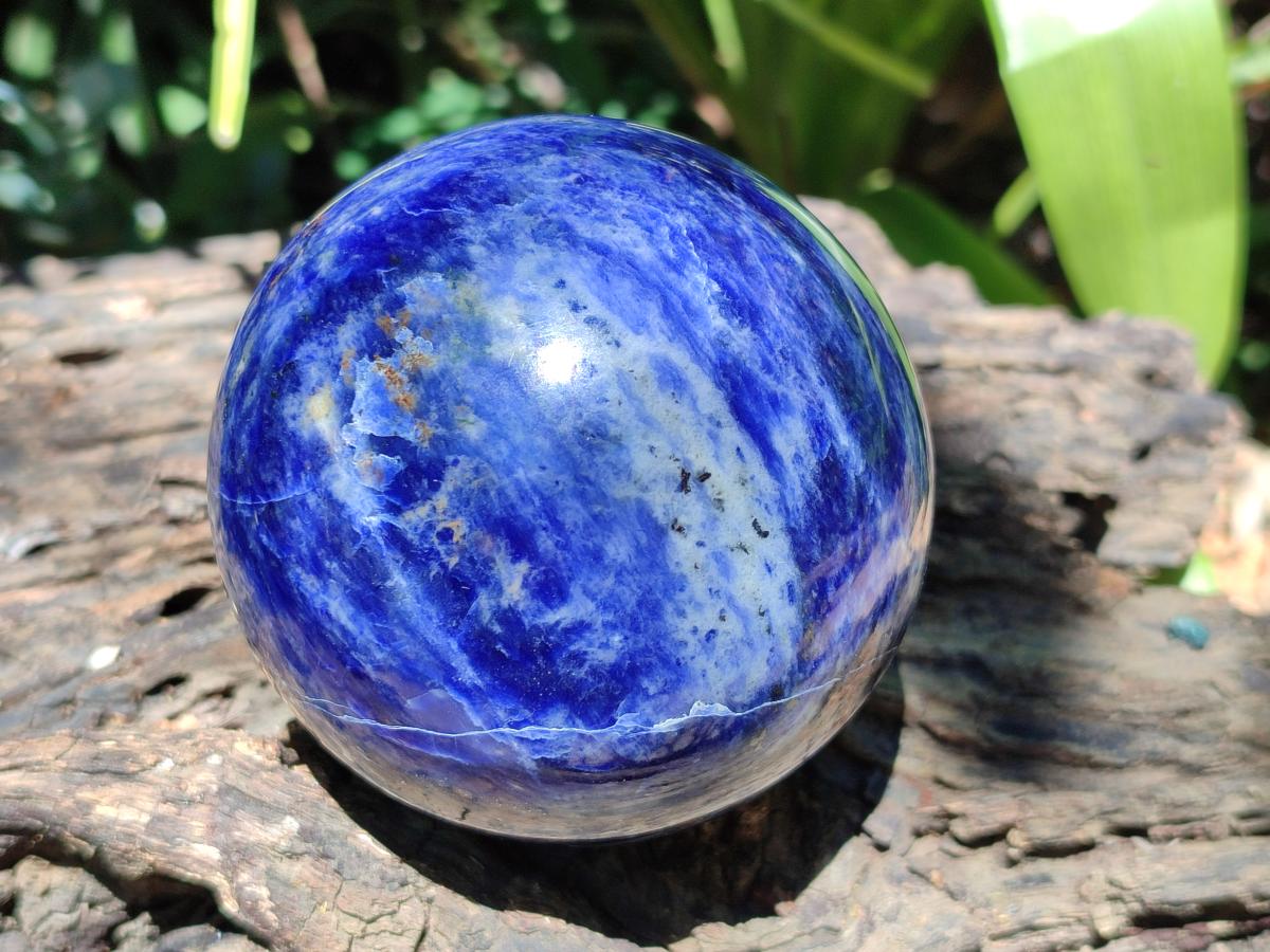 Polished Sodalite Spheres x 2 From Kunene River, Namibia