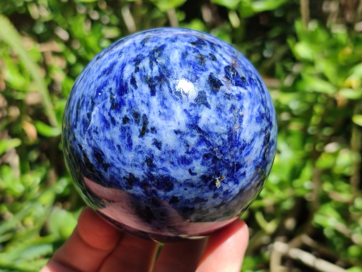 Polished Sodalite Spheres x 2 From Kunene River, Namibia