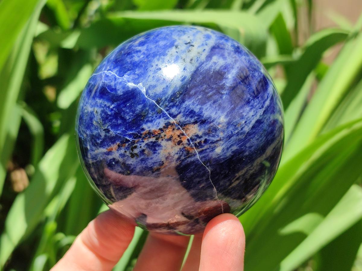 Polished Sodalite Spheres x 2 From Kunene River, Namibia